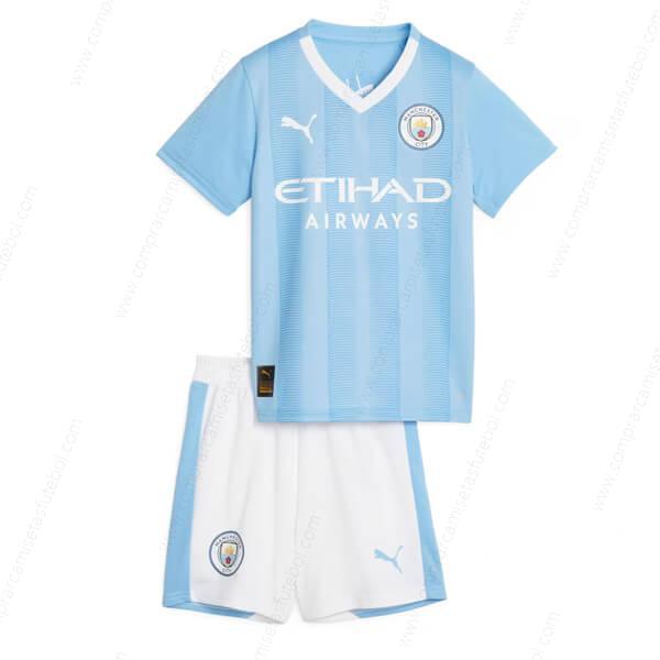Camisa Manchester City Home Kit de futebol infantil 23/24