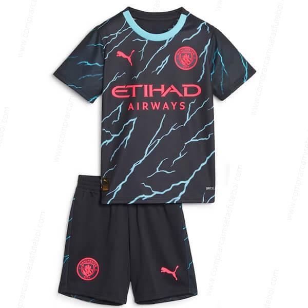 Camisa Manchester City Third Kit de futebol infantil 23/24